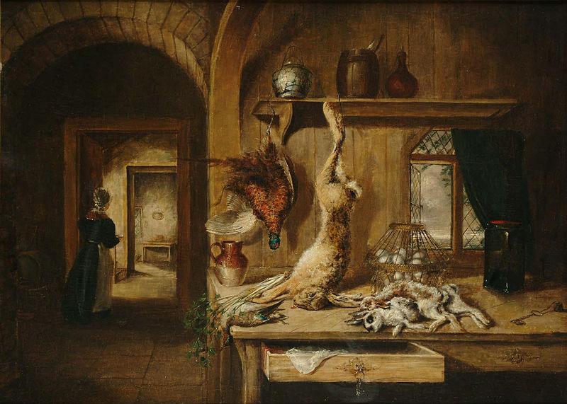 Benjamin Blake Still life of game in a larder